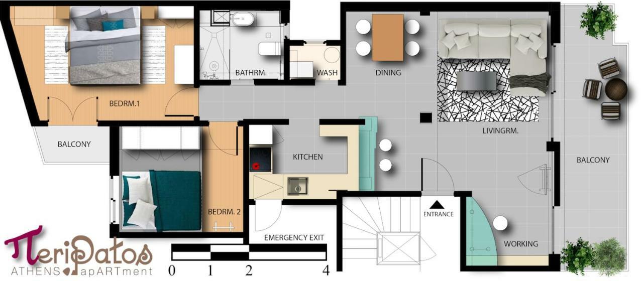 Peripatos Apartment Aten Exteriör bild
